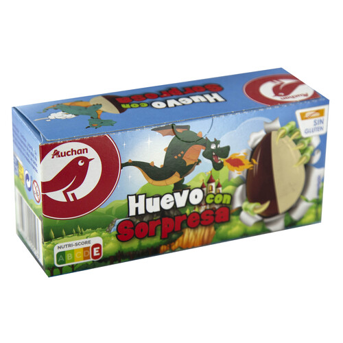 Alcampo PRODUCTO ALCAMPO Huevo sorpresa de chocolate pack 3 uds. 60 g