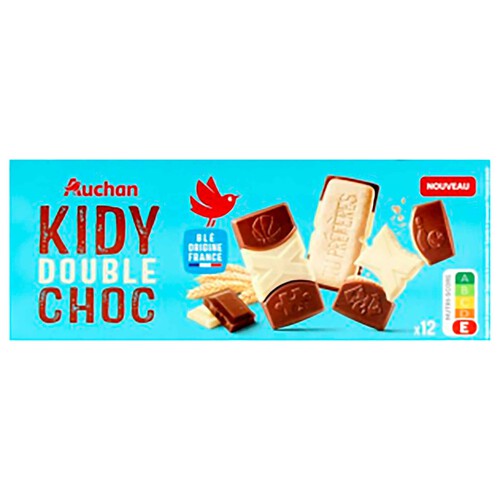 Alcampo PRODUCTO ALCAMPO Kidy Galletas con tableta de chocolate con leche y chocolate blanco 150 g