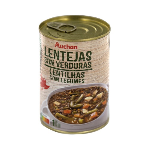 Alcampo PRODUCTO ALCAMPO Lentejas con verduras listas para calentar y comer lata de 430 g
