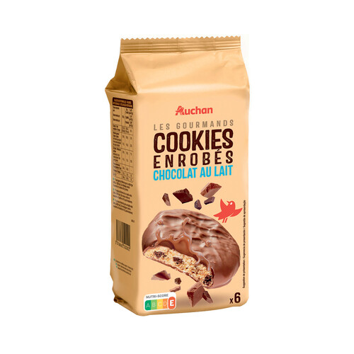 Alcampo PRODUCTO ALCAMPO Les gourmands Galletas cookies recubiertas de chocolate con leche 180 g