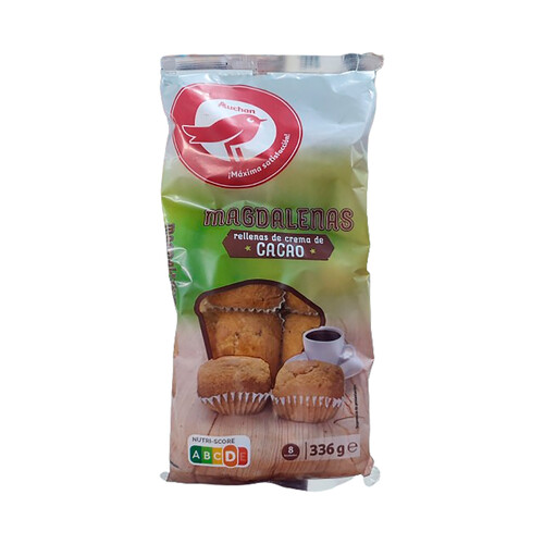 Alcampo PRODUCTO ALCAMPO Magdalenas rellenas de crema de cacao 8 uds