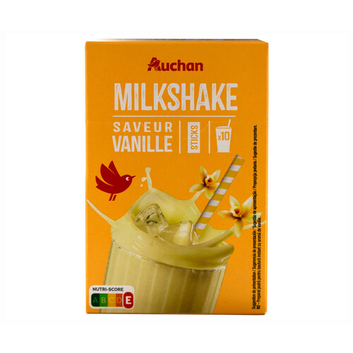 Alcampo PRODUCTO ALCAMPO MILKSHAKE Preparado en polvo para bebida tipo batido sabor vainilla 10 sticks