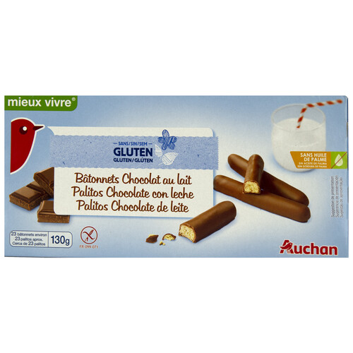 Alcampo PRODUCTO ALCAMPO Palitos de chocolate con leche 130 g