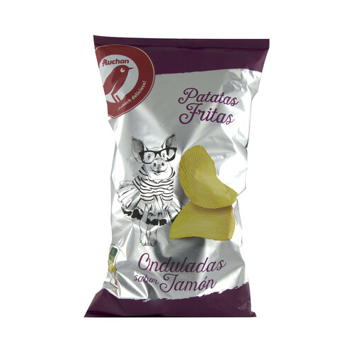 Alcampo PRODUCTO ALCAMPO Patatas fritas onduladas con sabor jamón PRODUCTO ALCAMPO 160 g