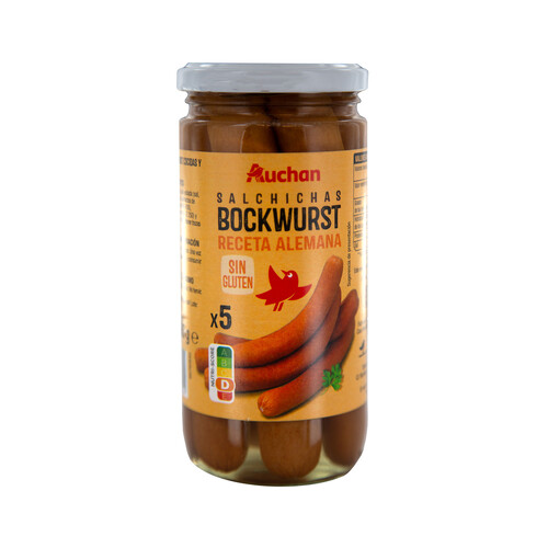 Alcampo PRODUCTO ALCAMPO Salchichas Bockwurst cocidas y ahumadas PRODUCTO ALCAMPO frasco de 200 g