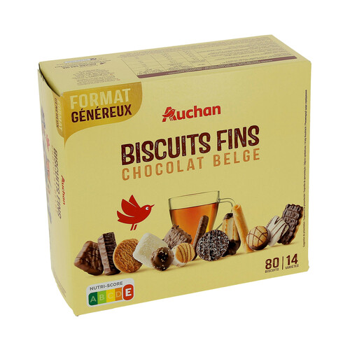 Alcampo PRODUCTO ALCAMPO Surtido de galletas (14 variedades) con chocolate belga 80 uds 750 g