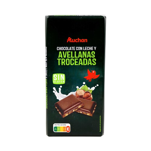Alcampo PRODUCTO ALCAMPO Tableta de chocolate con leche y avellanas troceadas 150 g