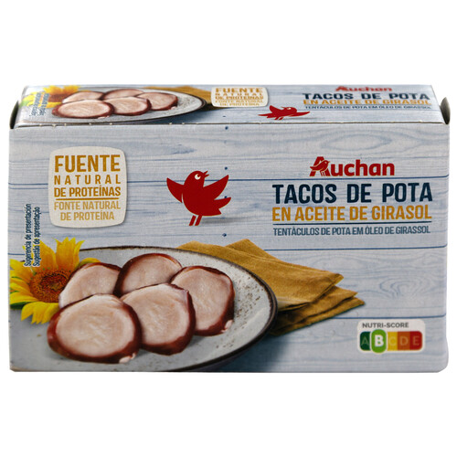 Alcampo PRODUCTO ALCAMPO Tacos de pota en aceite de girasol 72 g