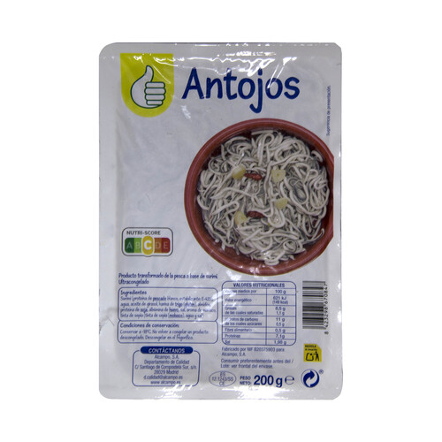 Alcampo PRODUCTO ECONÓMICO ALCAMPO Antojos (sucedáneo de angulas) ultracongelado PRODUCTO ECONÓMICO ALCAMPO 200 g