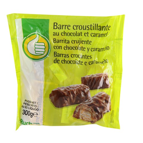 Alcampo PRODUCTO ECONÓMICO ALCAMPO Barritas crujientes con chocolate y caramelo 300 g