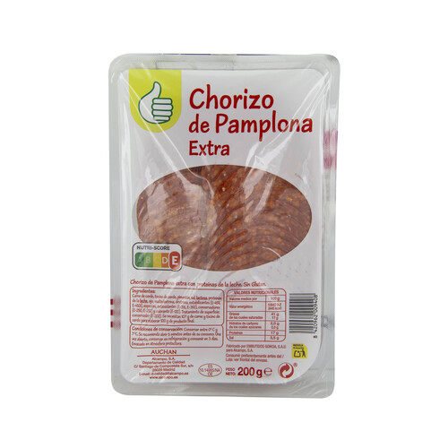Alcampo PRODUCTO ECONÓMICO ALCAMPO Chorizo de Pamplona extra elaborado sin gluten y cortado en lonchas PRODUCTO ECONÓMICO ALCAMPO 200 g