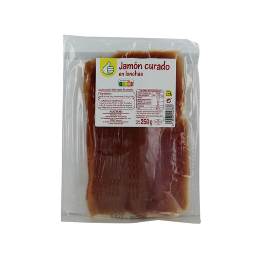 Alcampo PRODUCTO ECONÓMICO ALCAMPO Jamón curado (7 meses de curación) cortado en lonchas PRODUCTO ECONÓMICO ALCAMPO 250 g