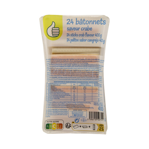 Alcampo PRODUCTO ECONÓMICO ALCAMPO Palitos de surimi (sabor a cangrejo) PRODUCTO ECONÓMICO ALCAMPO 400 g
