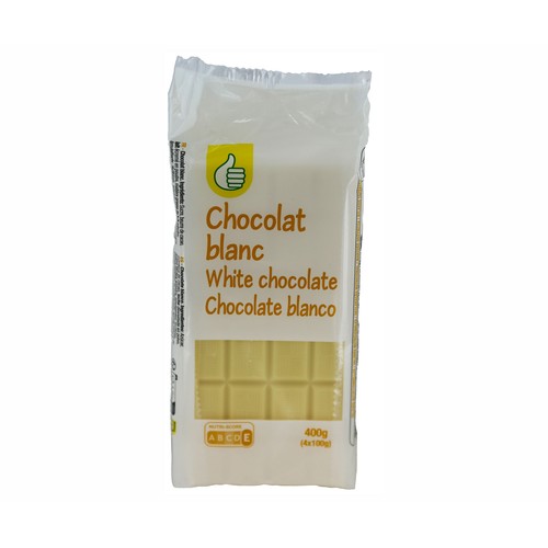 Alcampo PRODUCTO ECONÓMICO ALCAMPO Tabletas de chocolate blanco 4 x 100 g