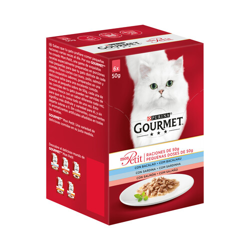 Alcampo PURINA GOURMET Comida para gatos húmeda selección pescado 6 uds. x 50 g