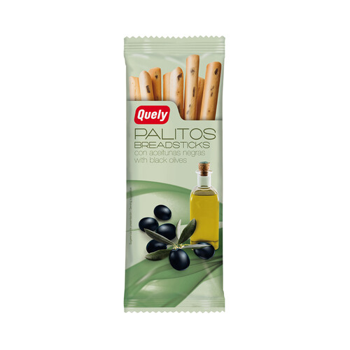 Alcampo QUELY Palitos de pan con aceitunas negras y aceite de oliva 50 g