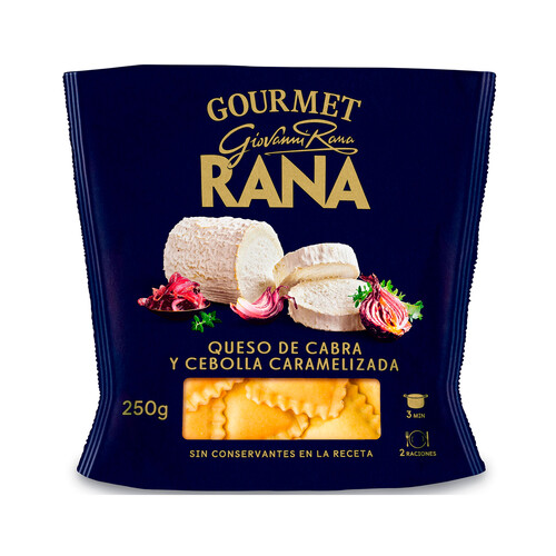 Alcampo RANA Raviolis de pasta fresca al huevo rellenos de queso de cabra y cebolla caramelizada gourmet 250 g