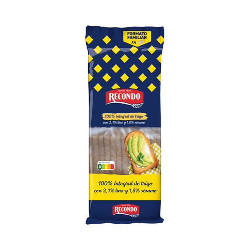 Alcampo RECONDO Pan tostado (100% integral de trigo) 540 g