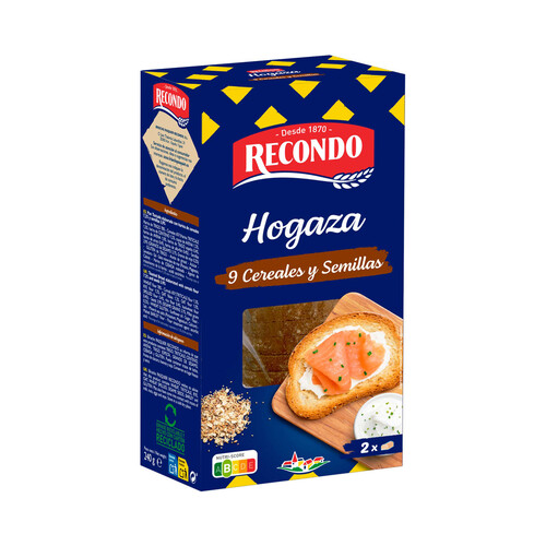 Alcampo RECONDO Pan tostado hogaza con 9 cereales y semillas 240 g