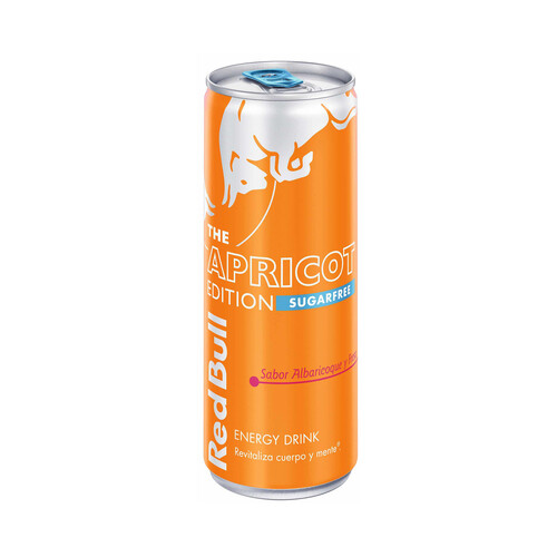 Alcampo RED BULL Apricot sugar free Bebida energética sabor a albaricoque y fresa 250 ml