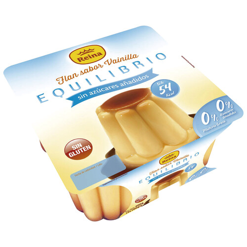 Alcampo REINA Flan de vainilla sin azúcares añadidos REINA pack de 4 uds de 100 gr