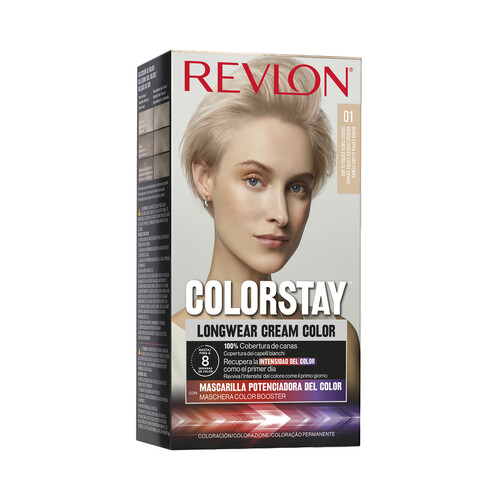 Alcampo REVLON Coloración permanente tono 01 Rubio extra claro ceniza REVLON Colorstay