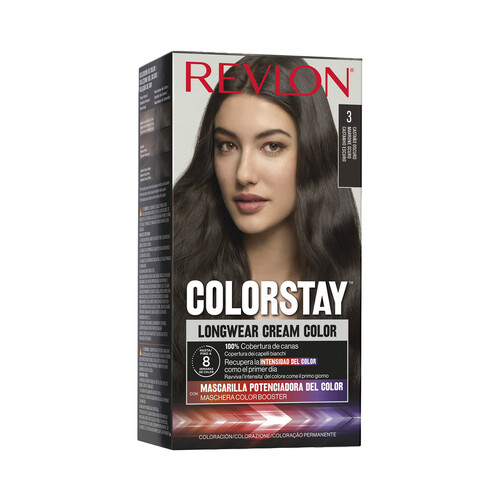 Alcampo REVLON Coloración permanente tono 3 Castaño oscuro REVLON Colorstay