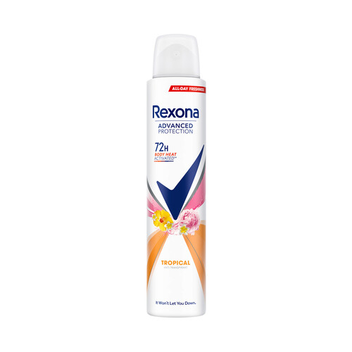 Alcampo REXONA Advanced protection Desodorante en spray para mujer con protección antitranspirante hasta 72 horas 200 ml