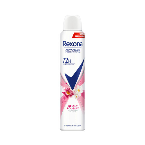 Alcampo REXONA Desodorante en spray para mujer con protección antitranspirante hasta 72 horas REXONA Advanced protect 200 ml
