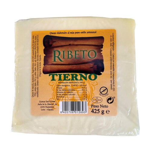 Alcampo RIBETO Cuña de queso tierno cortado elaborado de forma artesanal RIBETO 425 g