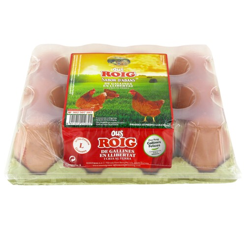 Alcampo ROIG Huevos de gallinas en jaulas acondicionadas clase L y cat. A 12 uds