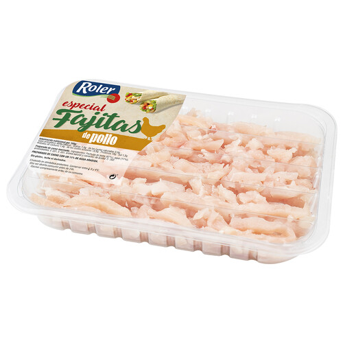 Alcampo ROLER Bandeja de tiras de pollo marinadas especiales para elaborar fajitas 320 g