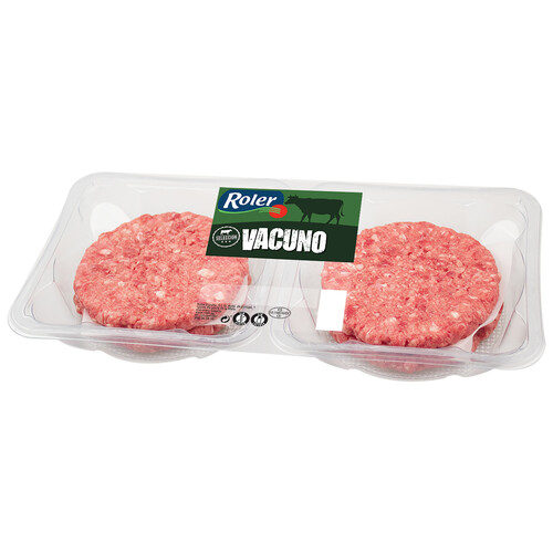 Alcampo ROLER Selección Bandeja con burger meat de vacuno elaboradas sin gluten ni lactosa 4 x 80 g