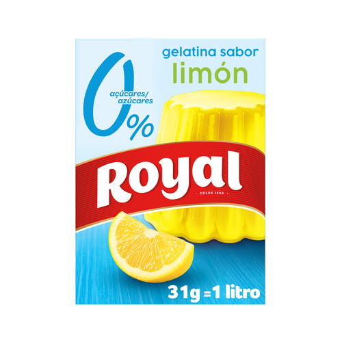 Alcampo ROYAL Gelatina en polvo sabor limón 0 % ROYAL 31 g