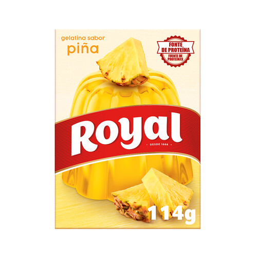 Alcampo ROYAL Gelatina en polvo sabor piña ROYAL 114 g