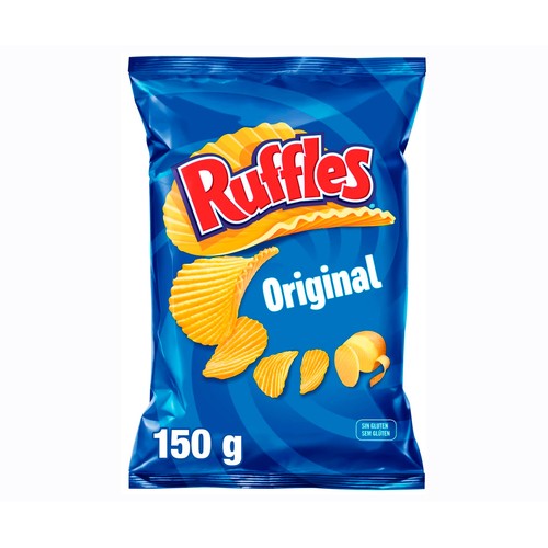 Alcampo RUFFLES Patatas fritas onduladas bolsa de 150 g