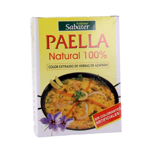 Alcampo SABATER Sazonador para paella natural 100% SABATER caja de 3 uds x 2 gr