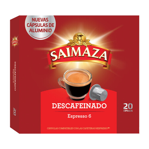 Alcampo SAIMAZA Café en cápsulas descafeinado I6 20 uds