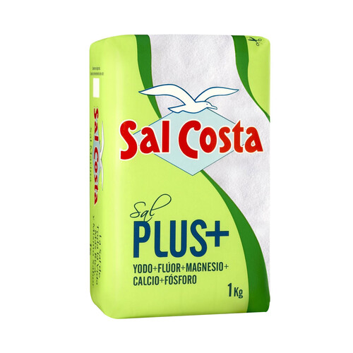Alcampo SAL COSTA Sal yodada marina con flúor magnesio calcio y fósforo SAL COSTA 1 kg