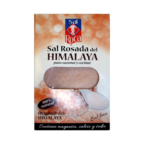 Alcampo SAL ROCA Sal rosa fina del Himalaya especial para cocinar y sazonar SAL ROCA 500 g