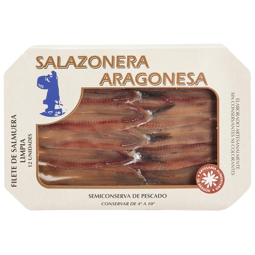 Alcampo SALAZONERA ARAGONESA Salmuera limpia en filetes S. ARAGONESAS 12 unidades