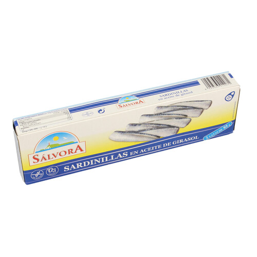 Alcampo SÁLVORA Sardinillas en aceite de girasol lata de 60 g. pack de 2 uds