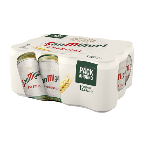 Alcampo SAN MIGUEL Cervezas pack de 12 latas de 33 cl