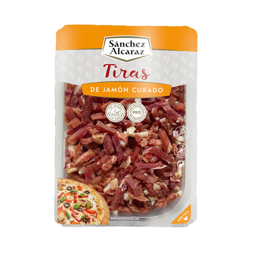 Alcampo SÁNCHEZ ALCARAZ Jamón curado cortado en tiras SÁNCHEZ ALCARAZ 150 g