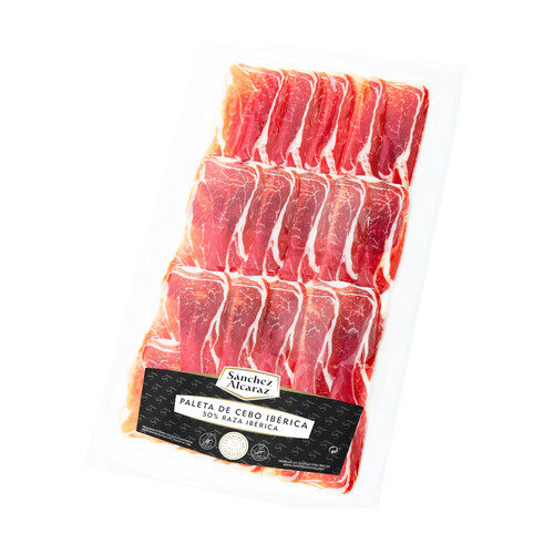 Alcampo SÁNCHEZ ALCARAZ Paleta de cebo ibérica (50% raza ibérica) cortada en lonchas 150 g