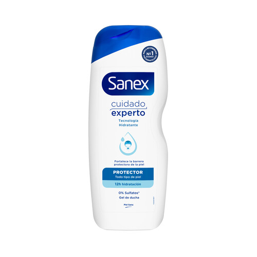 Alcampo SANEX Cuidado experto Gel hidratante y protector para ducha o baño para todo tipo de pieles 600 ml
