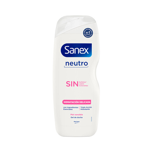 Alcampo SANEX Sin neutro Gel de ducha o baño con hidratantes naturales para pieles sensibles y delicadas 600 ml