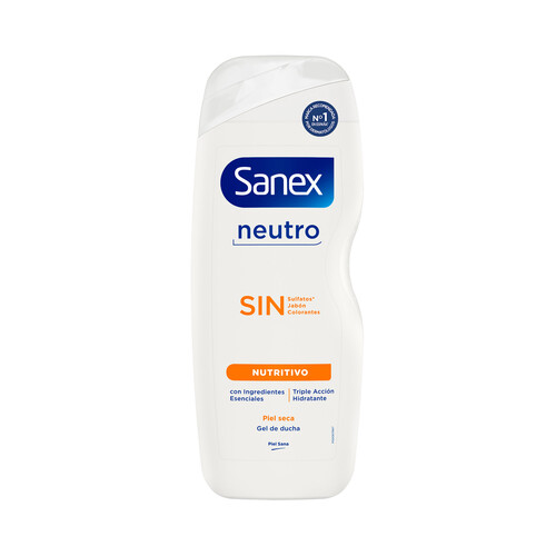 Alcampo SANEX Sin neutro Gel nutritivo para ducha o baño para piel seca 600 ml