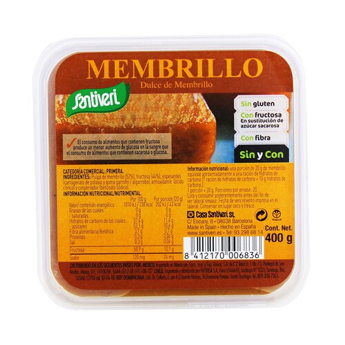 Alcampo SANTIVERI Dulce de membrillo con fructosa SANTIVERI 400 g