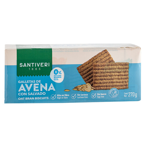 Alcampo SANTIVERI Galletas de avena con salvado SANTIVERI 270 g